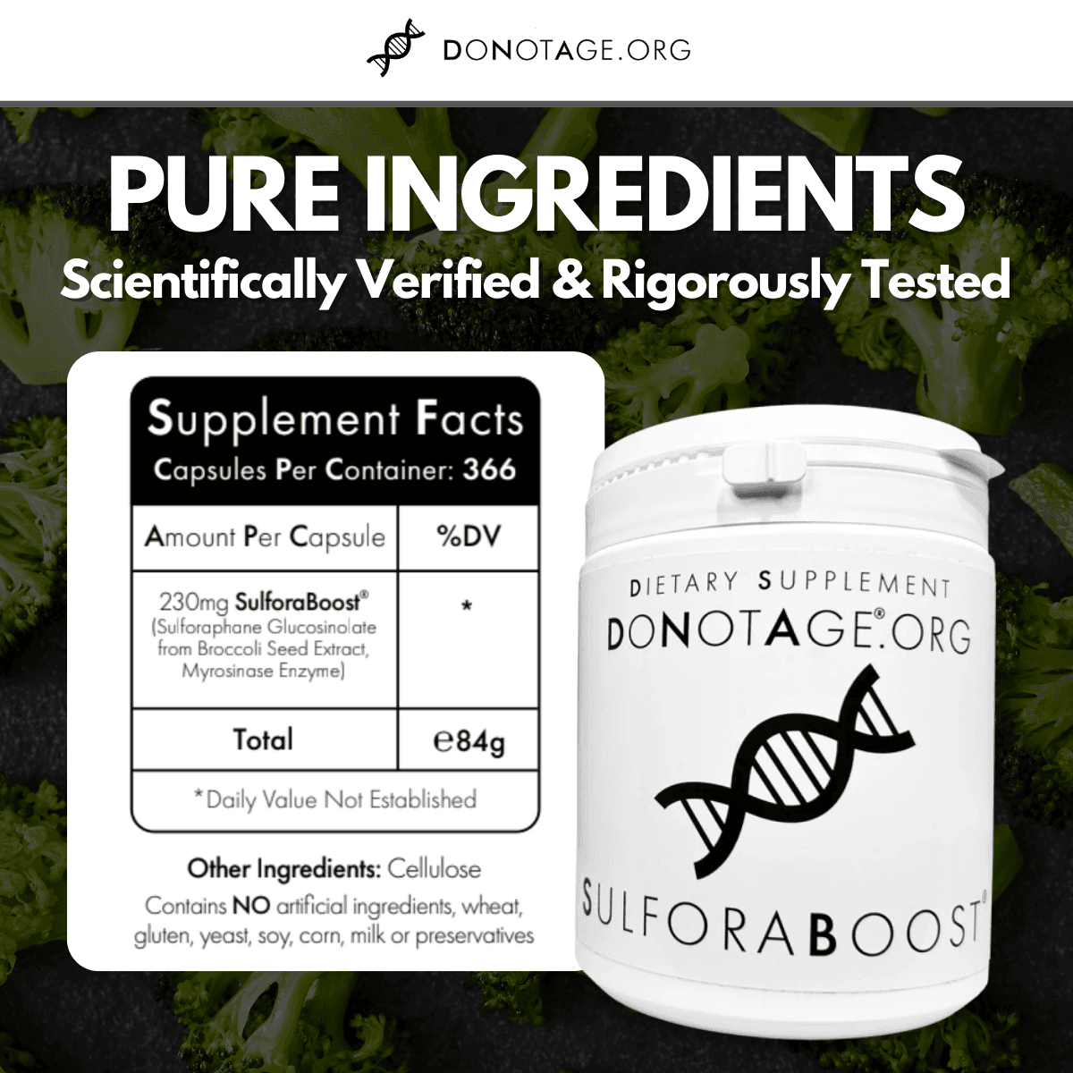 SulforaBoost® reference label: 366 capsules