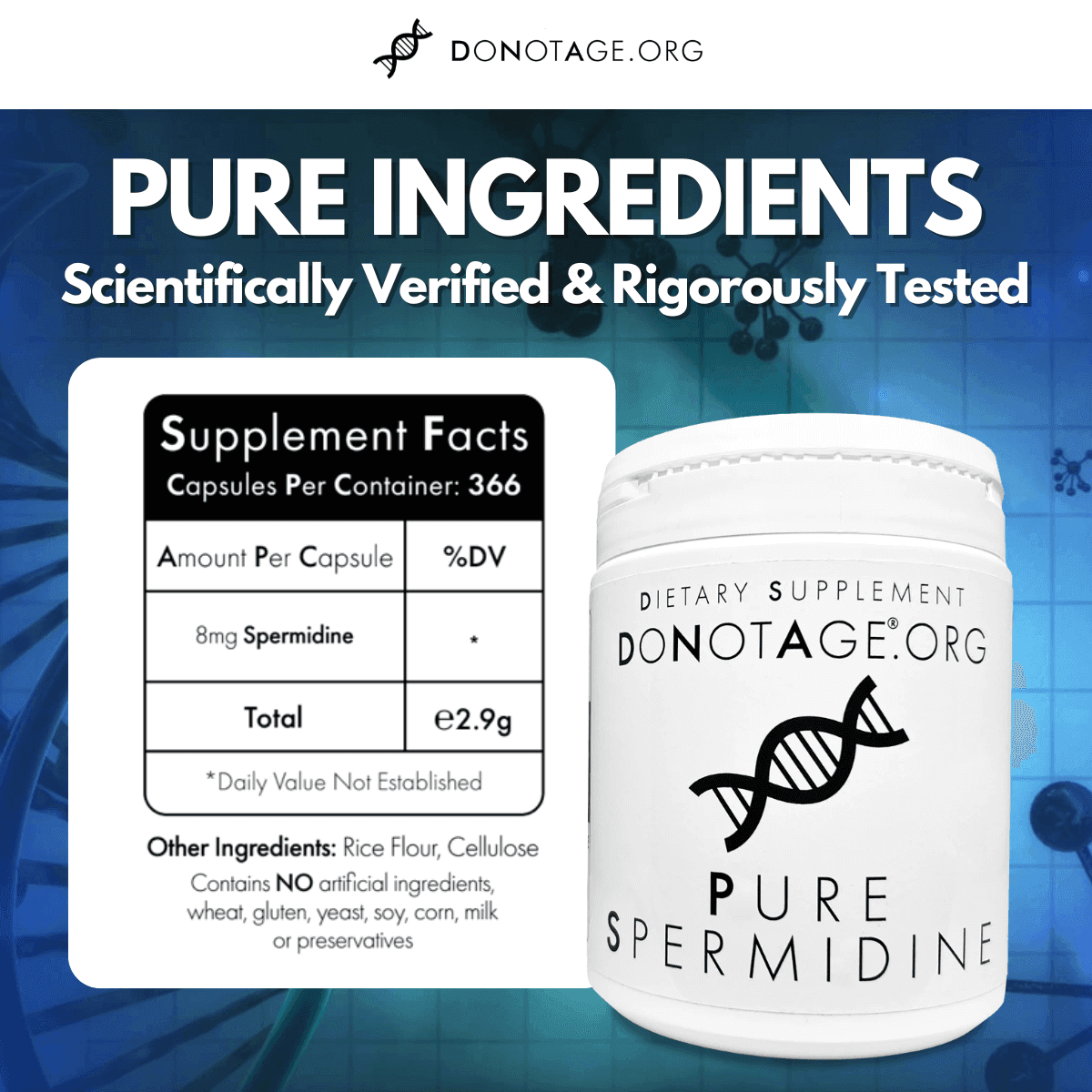 Pure Spermidine reference label: 366 capsules